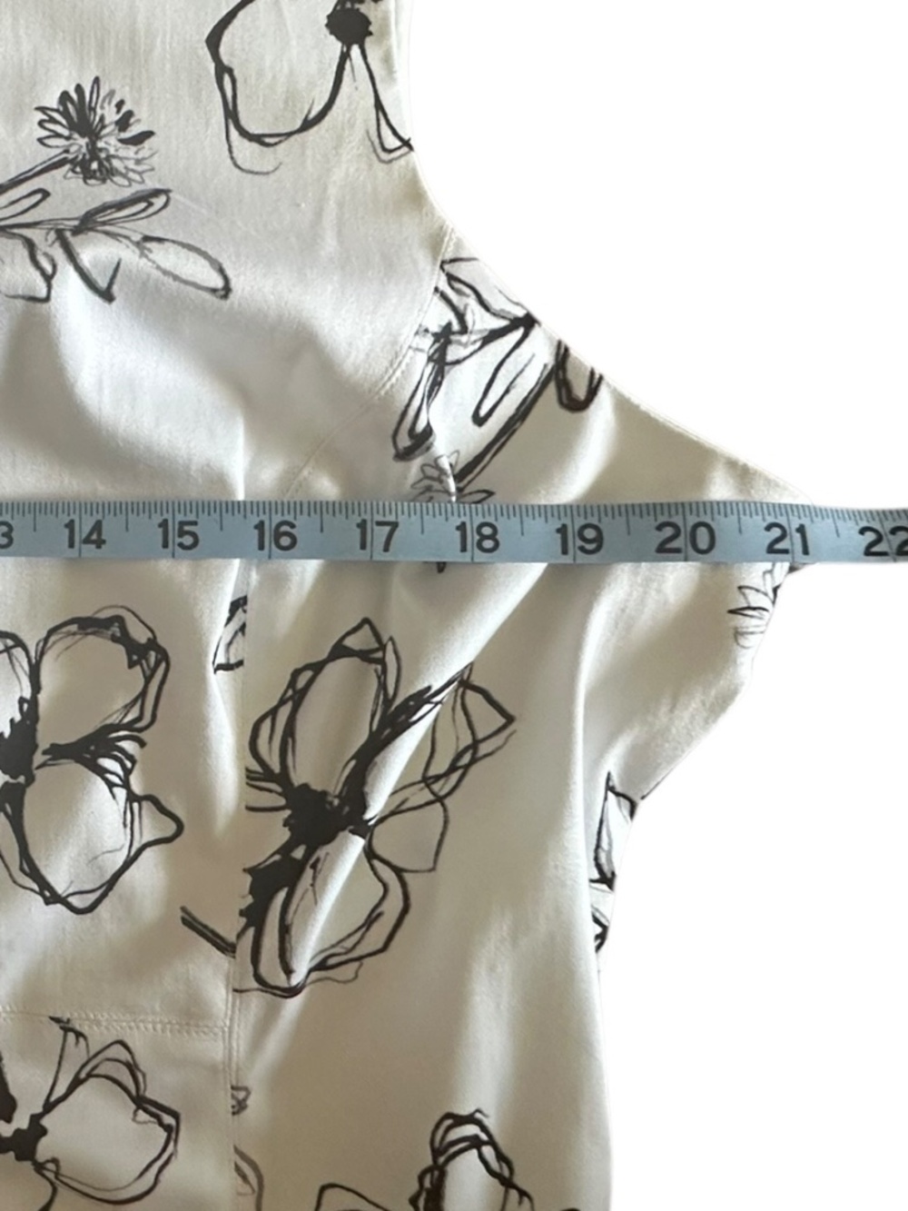 Chaps White & Black Floral Sleeveless Fit & Flare Dress - Picture 7 of 8